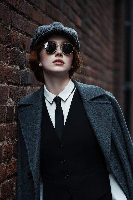 Handsome 1920s Man in Newsboy Cap and Black Waistcoat