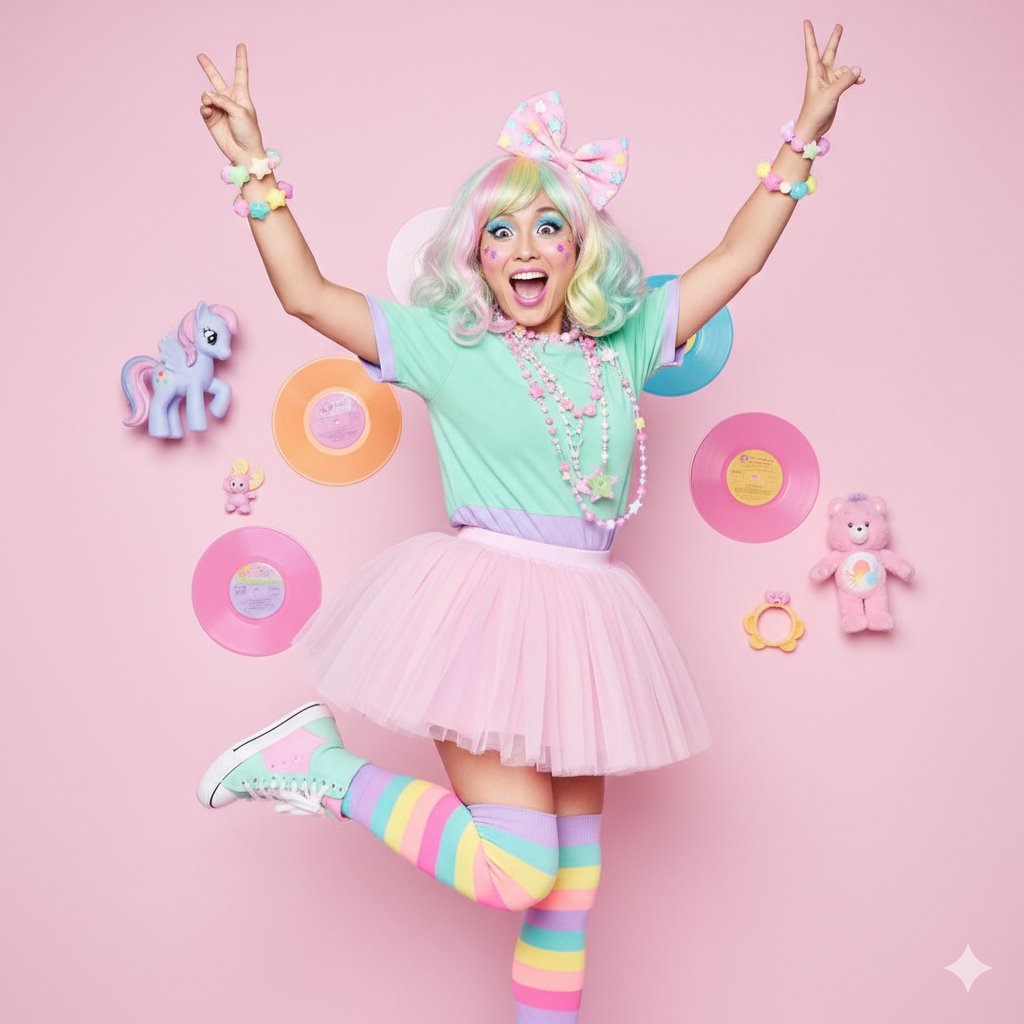 Rainbow Pastel Hair Fairy Kei Girl