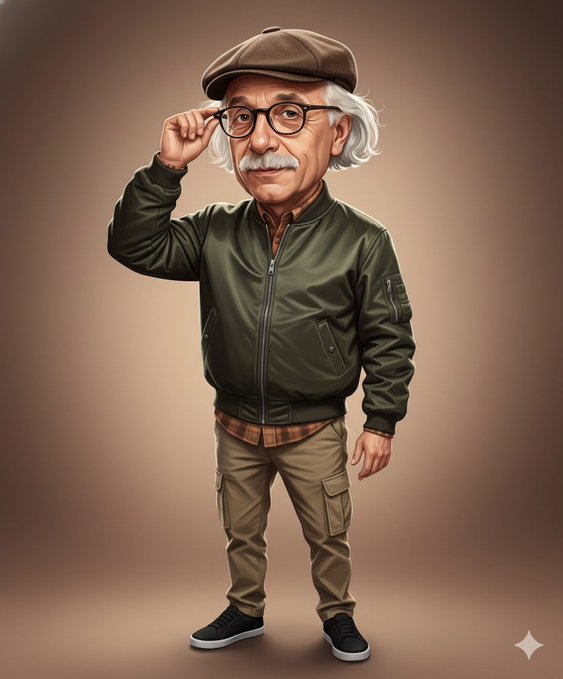 Middle-aged Man Digital Caricature Portrait