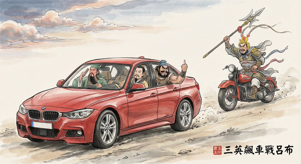Three Heroes Racing Battle Against Lu Bu