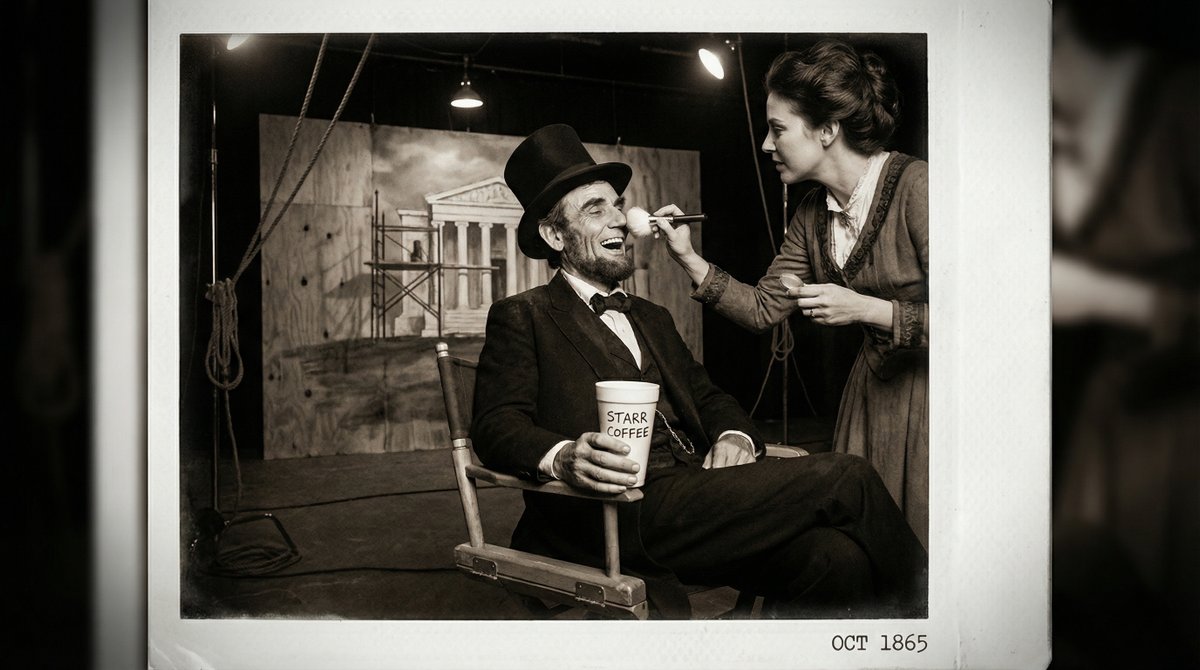 Abraham Lincoln Backstage Polaroid 1865