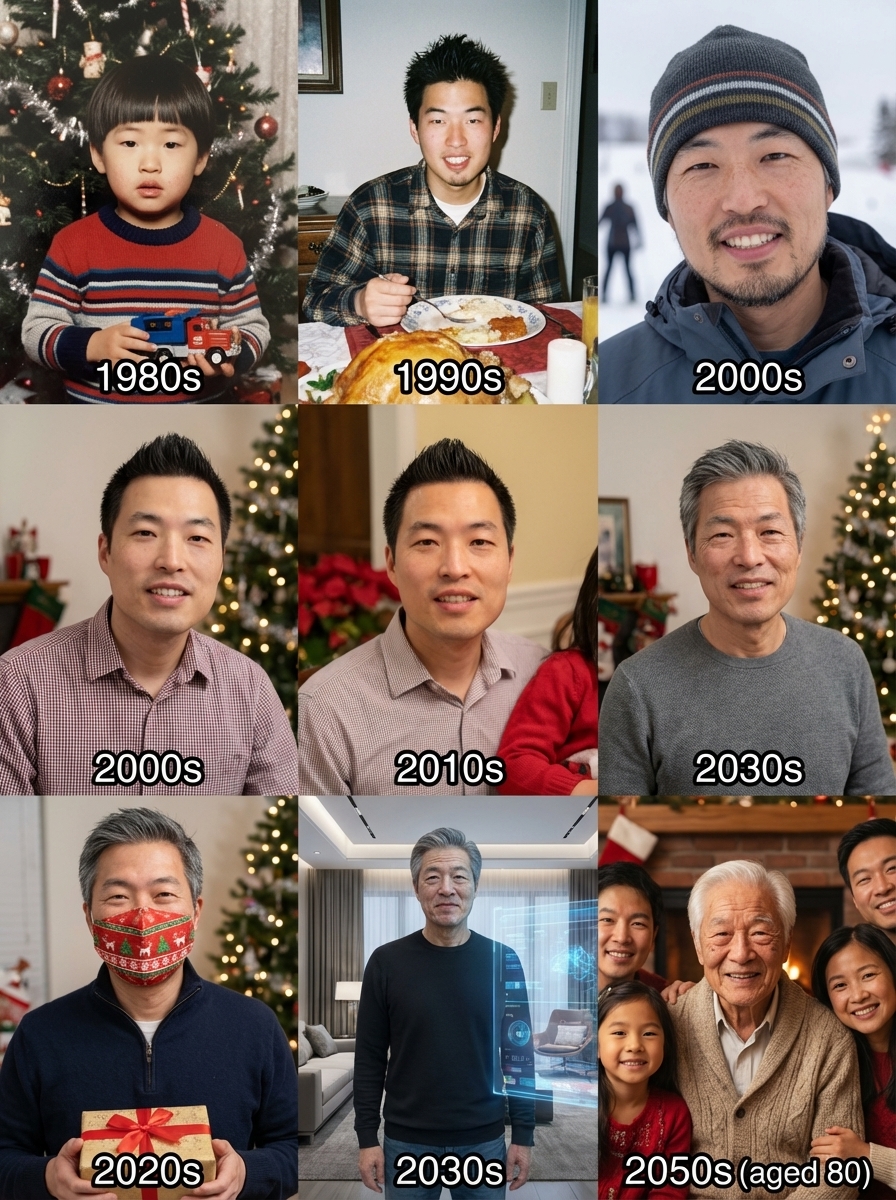 Holiday Photos from Birth to 80 Years Old