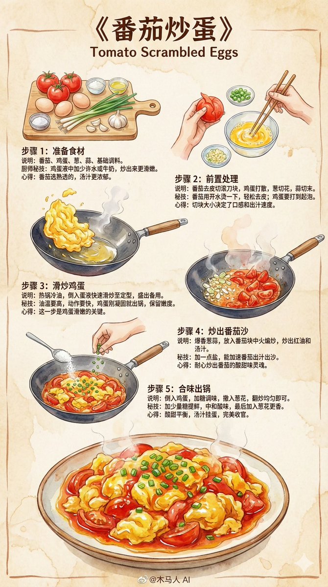 Tomato Scrambled Eggs Recipe Infographic