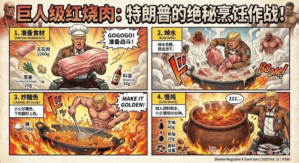 Attack on Titan Style Braised Pork Recipe with Trump