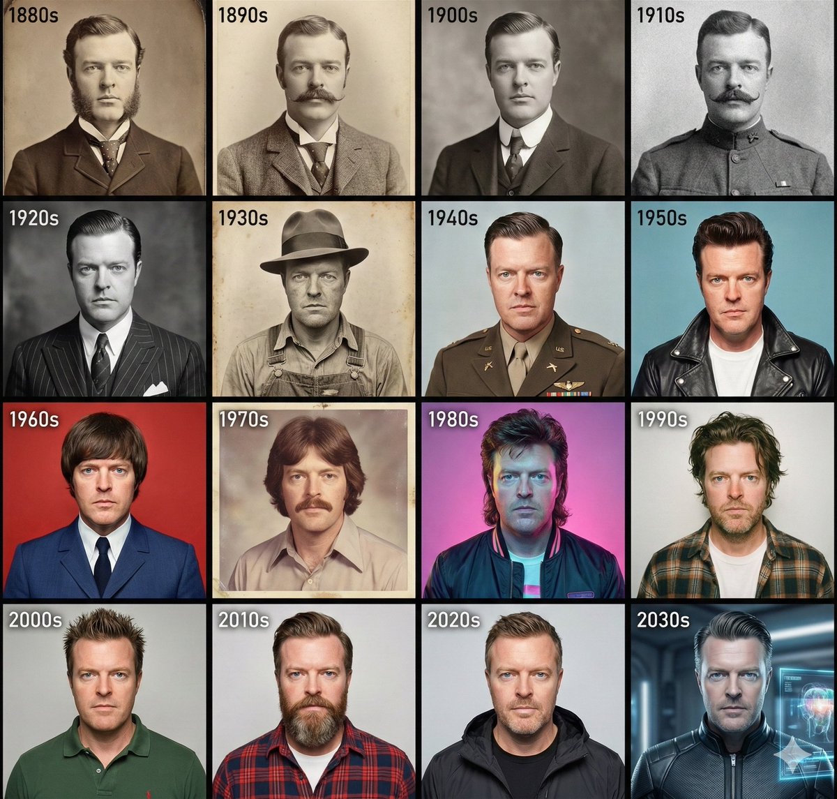 4x4 Decade Style Grid from 1880s