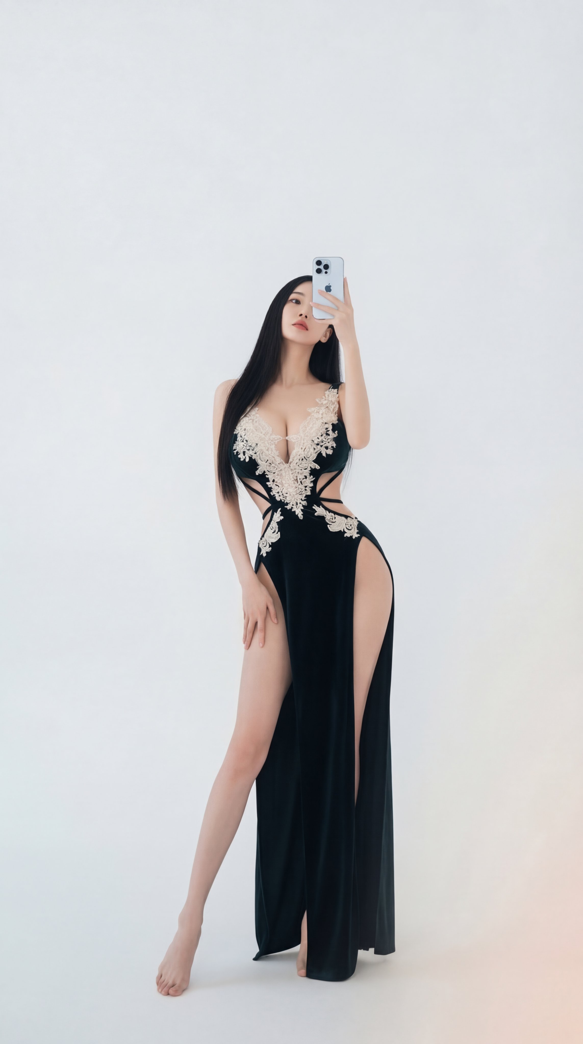Minimalist High-Fashion Woman Self-Portrait