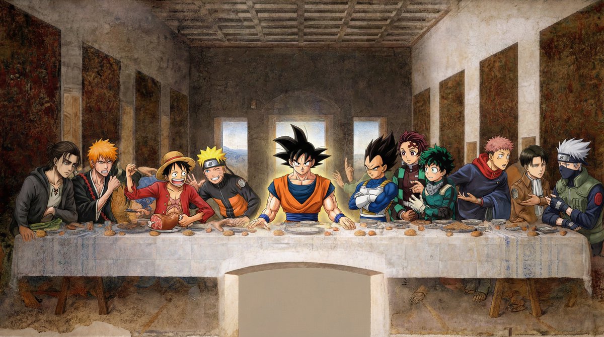 The Last Supper with Anime Manga Characters