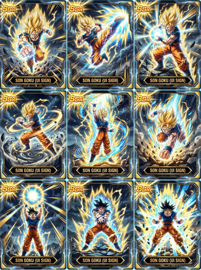 9 Premium Goku Super Saiyan TCG Cards