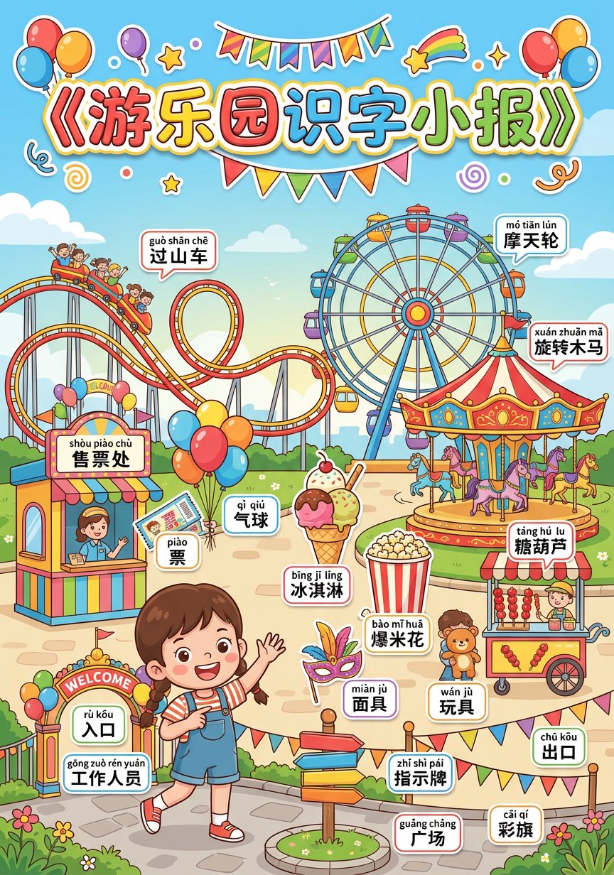 Amusement Park Literacy Newspaper for Kids