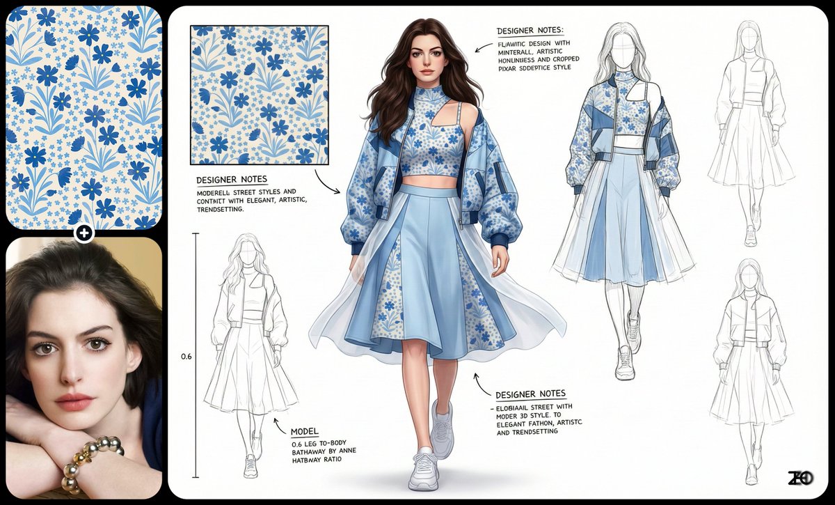 Pixar 3D Fashion Design Board with Patterned Streetwear