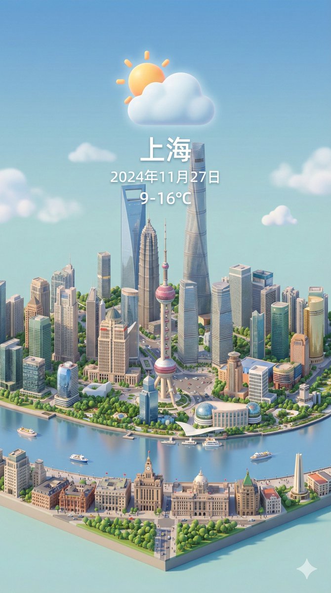 Shanghai Isometric Weather Card