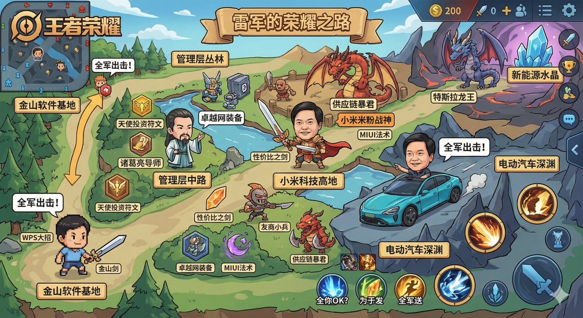 Lei Jun Career Map in King of Glory Style