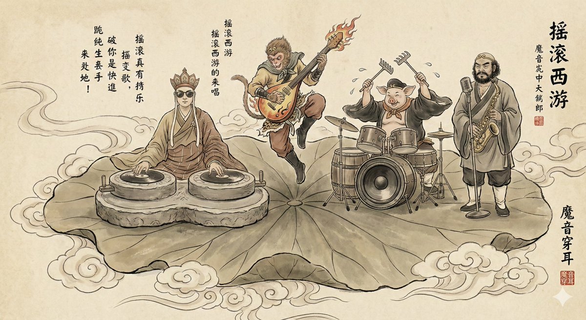 Journey to the West Monks as Rock Band DJs