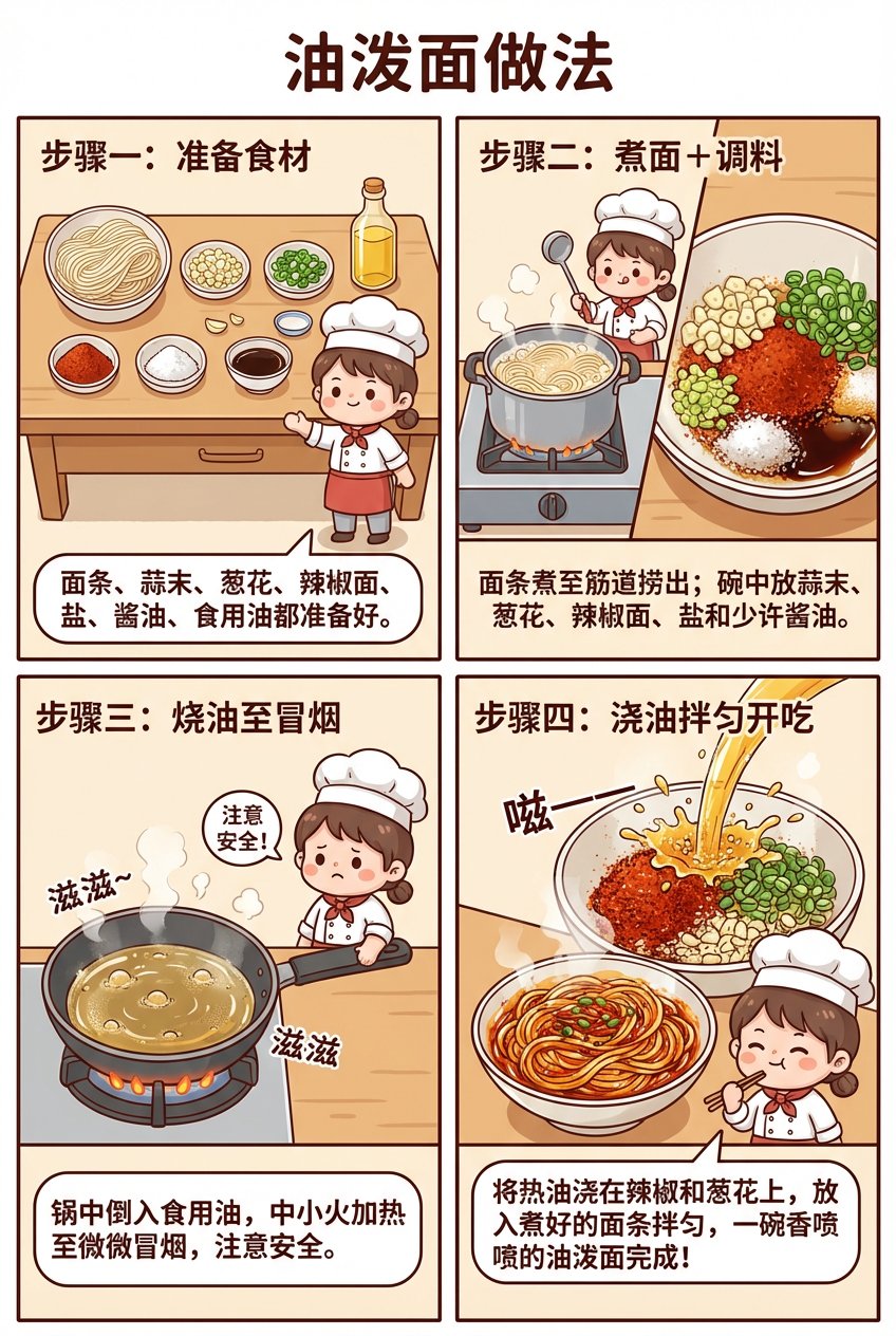 Oil Splash Noodles Recipe Grid Comic