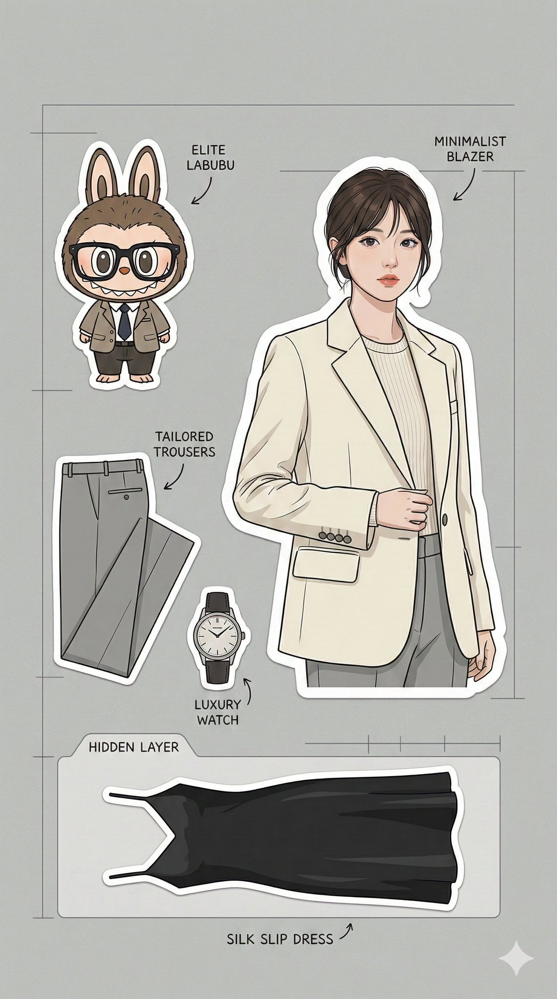 Minimalist Professional Suit Planner Sticker