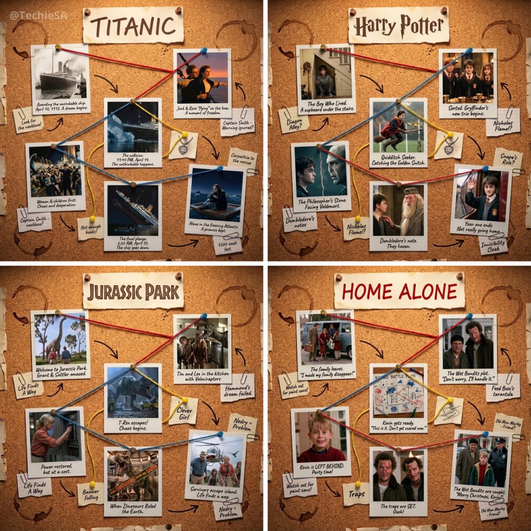 Polaroid Story Cork Board Layout