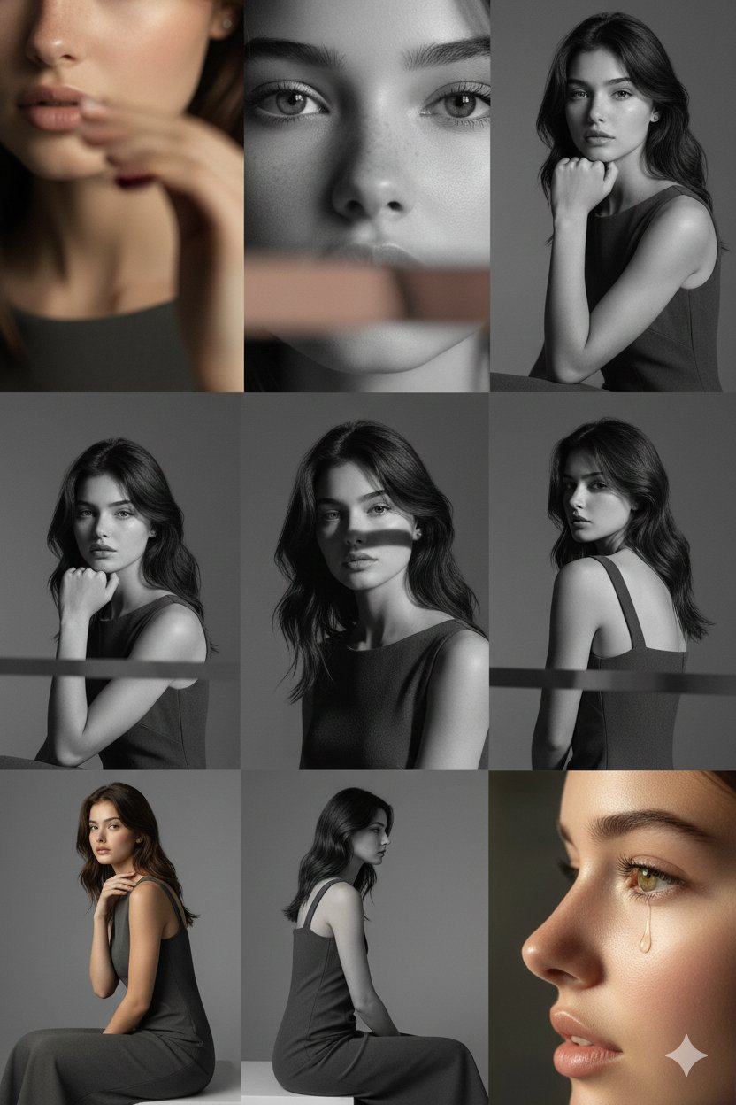 9 Professional Lighting Effects Portrait Grid