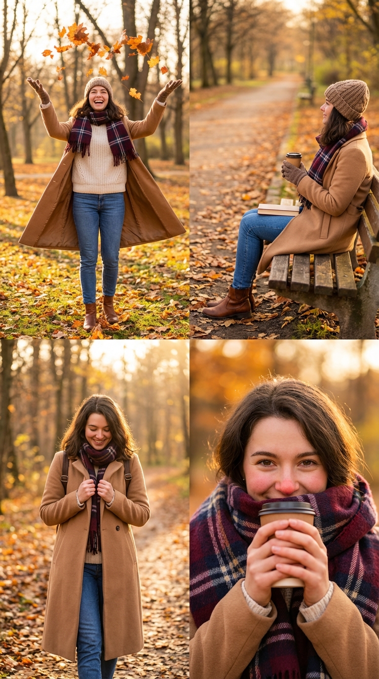 Autumn Fashion Lifestyle 4-Panel Collage