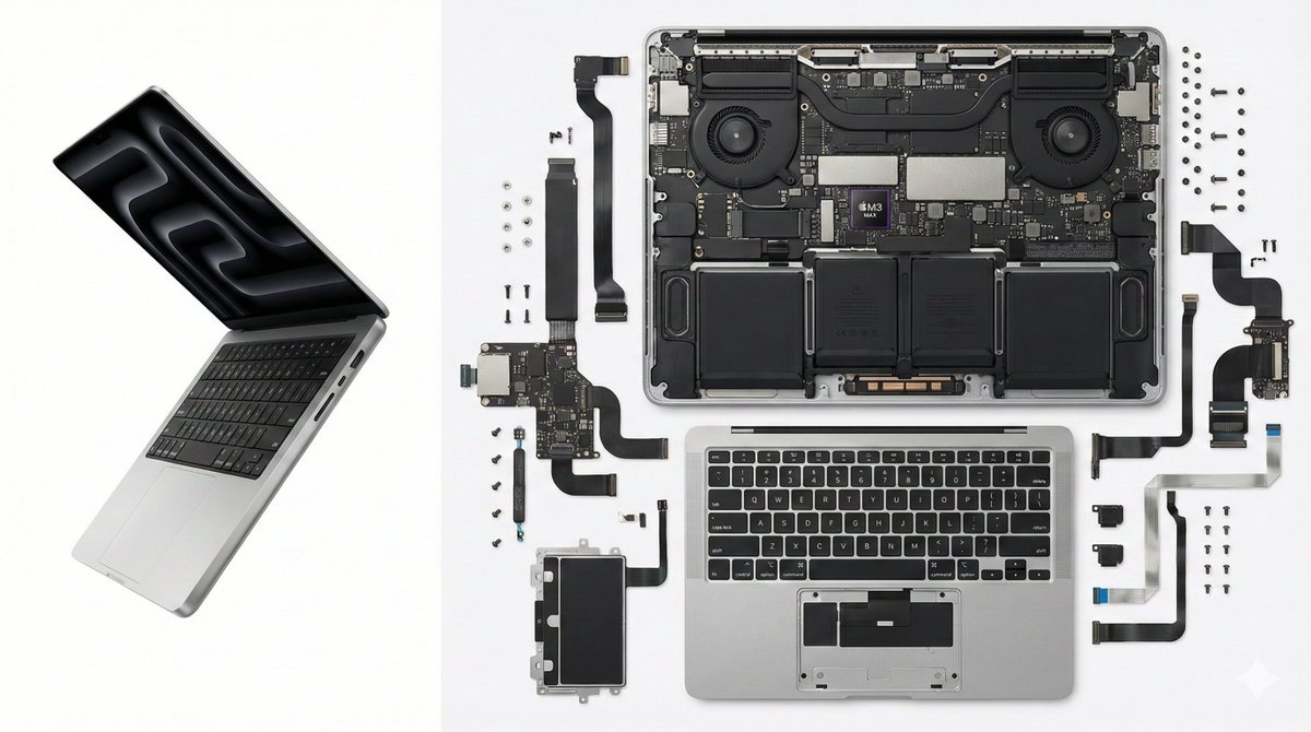 MacBook Pro Laptop Extreme Disassembly Split View