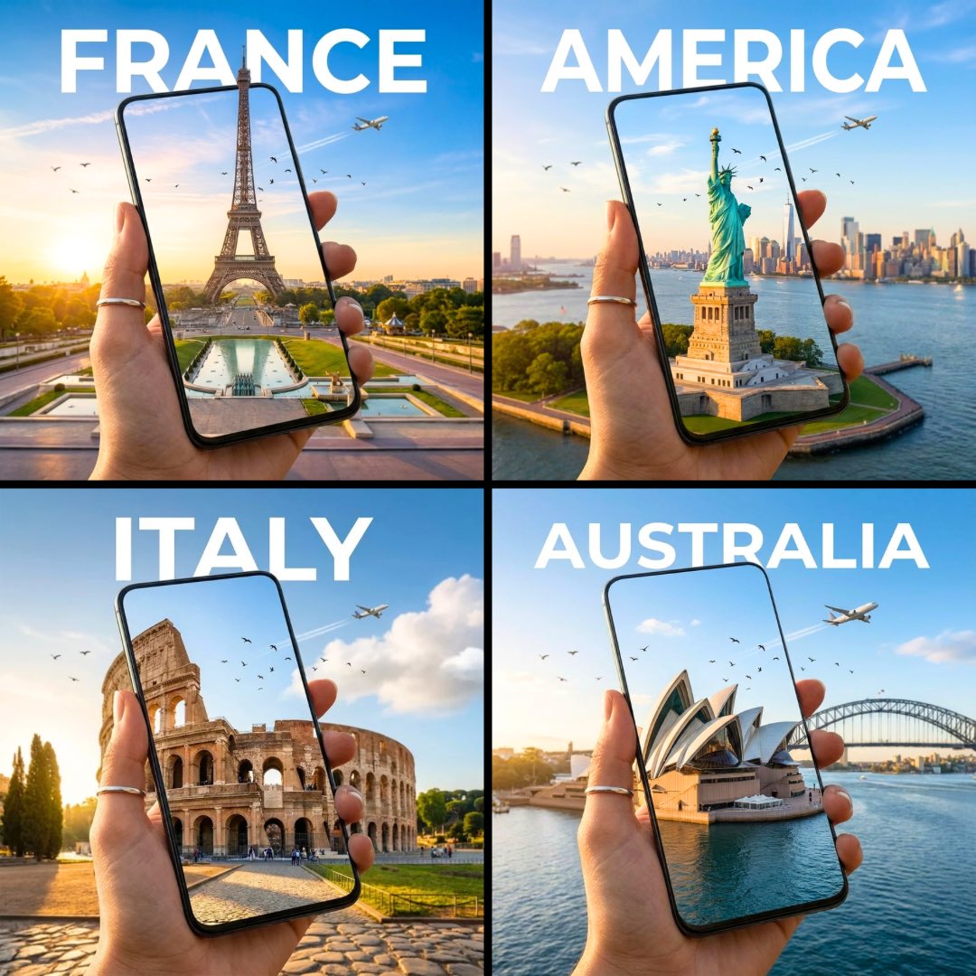 Hyper-Realistic Travel Ad Portal Effect