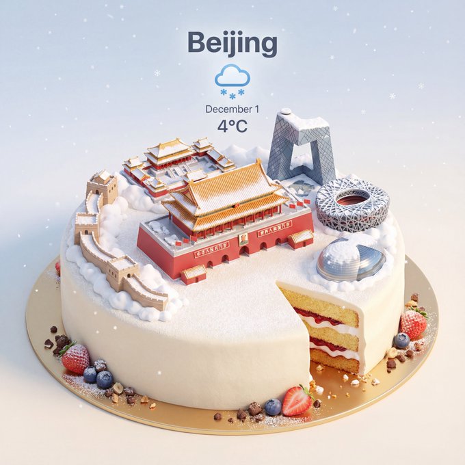 City Landmark as Cute 3D Cake Topper