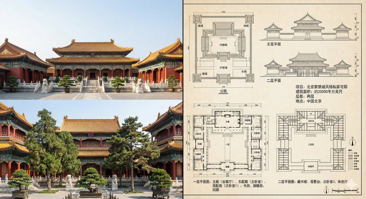 Forbidden City Style Courtyard: Photo and Blueprints
