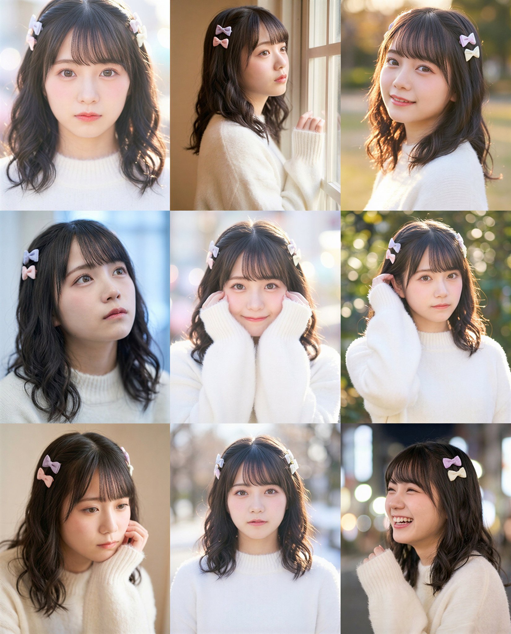 3x3 Grid Closeup Portraits