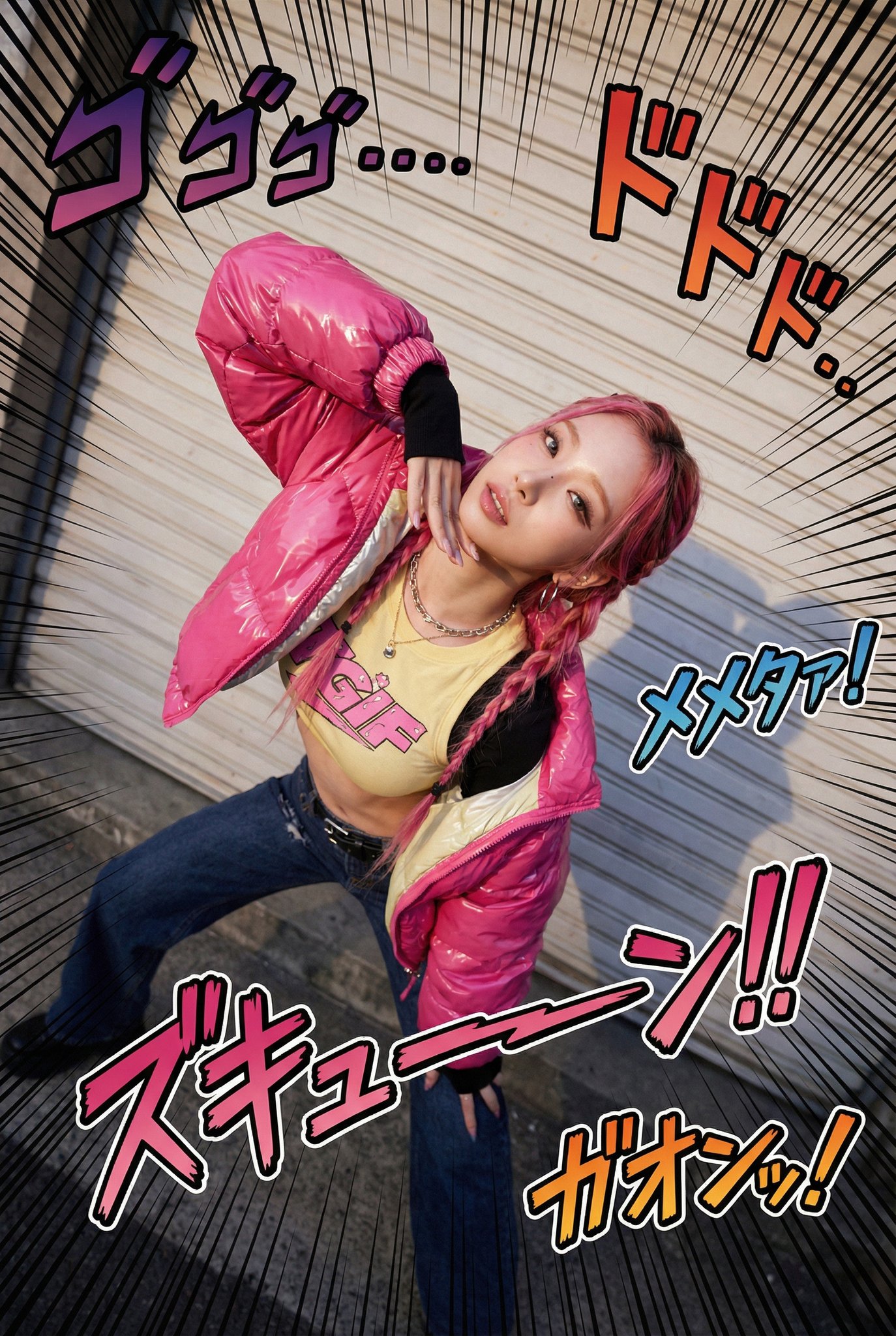 Photorealistic JoJo-Style Dramatic Pose