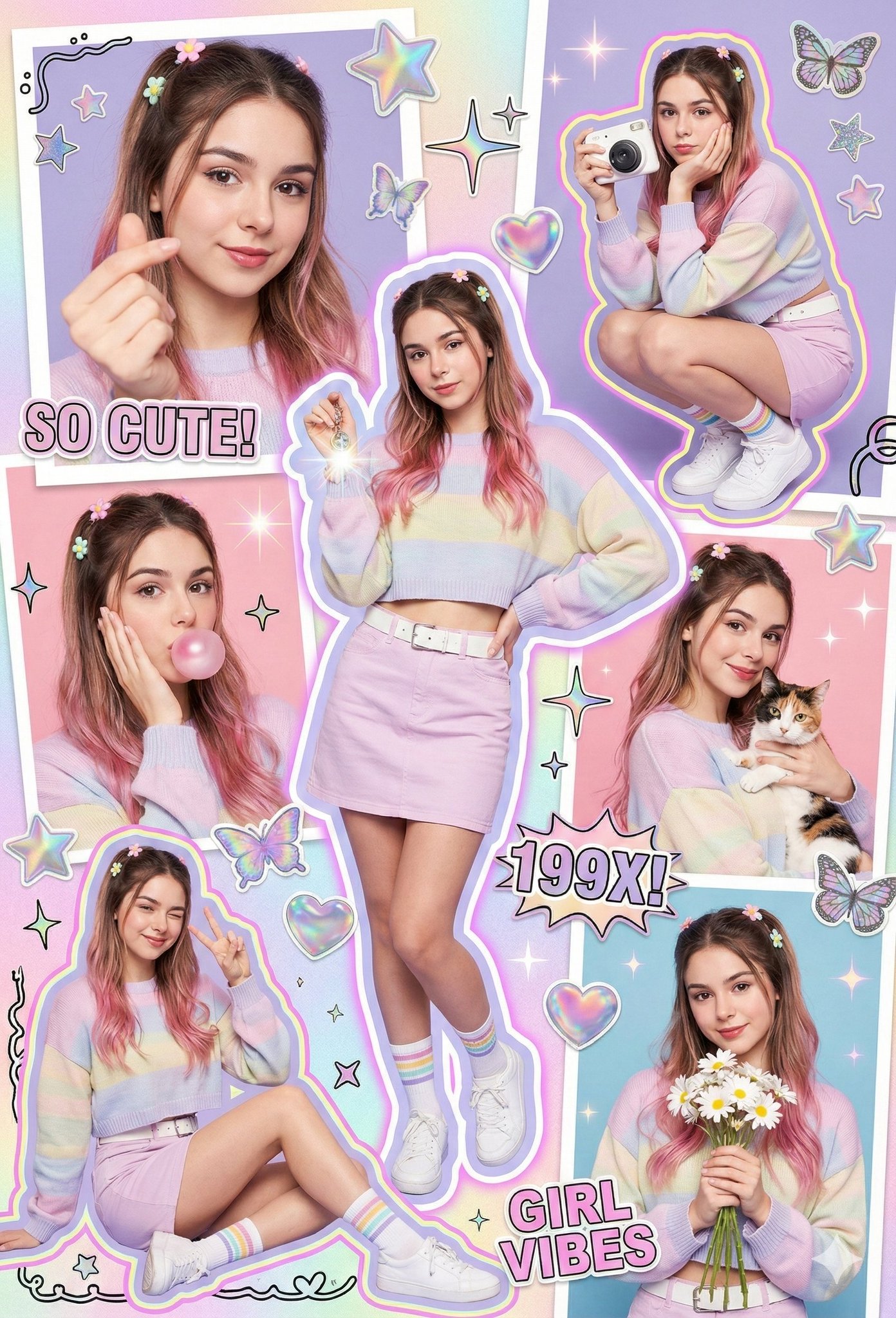 Colorful Y2K Scrapbook Poster Aesthetic