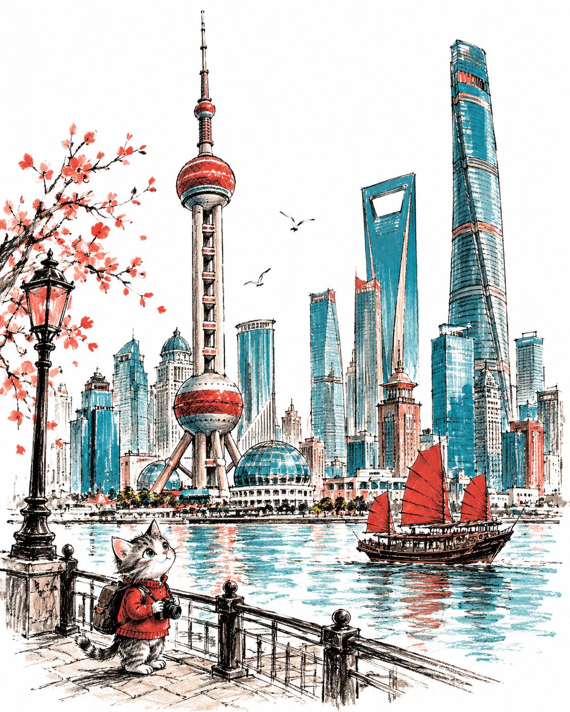 Whimsical Storybook Travel Illustration - view 2