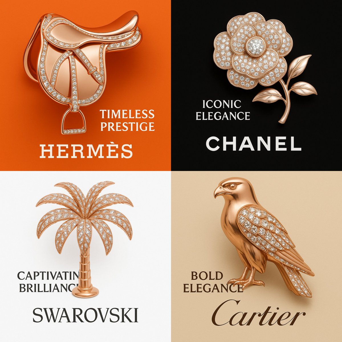Luxury Rose Gold Brand Sculpture