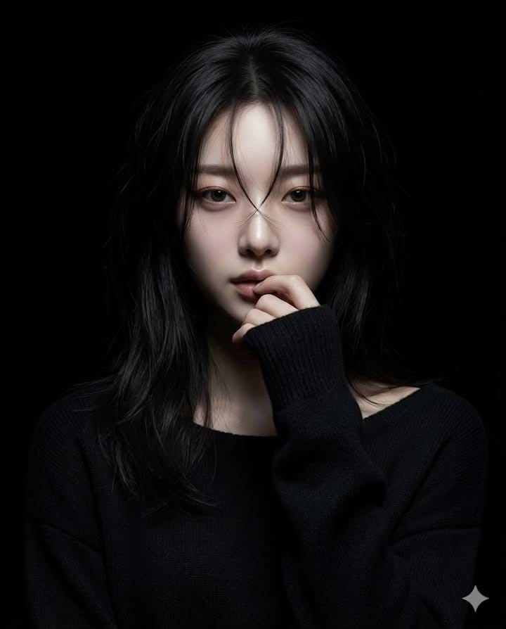 Hyperrealistic Female Portrait in Dramatic Spotlight