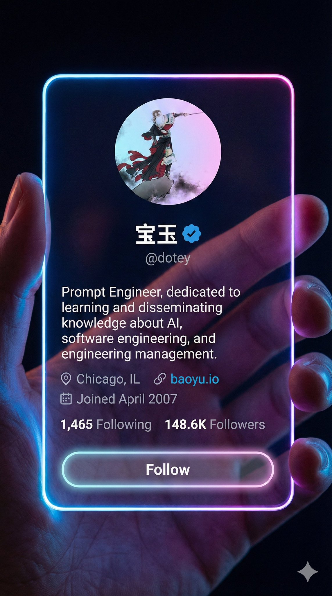 Cyberpunk Aesthetic Social Profile Card