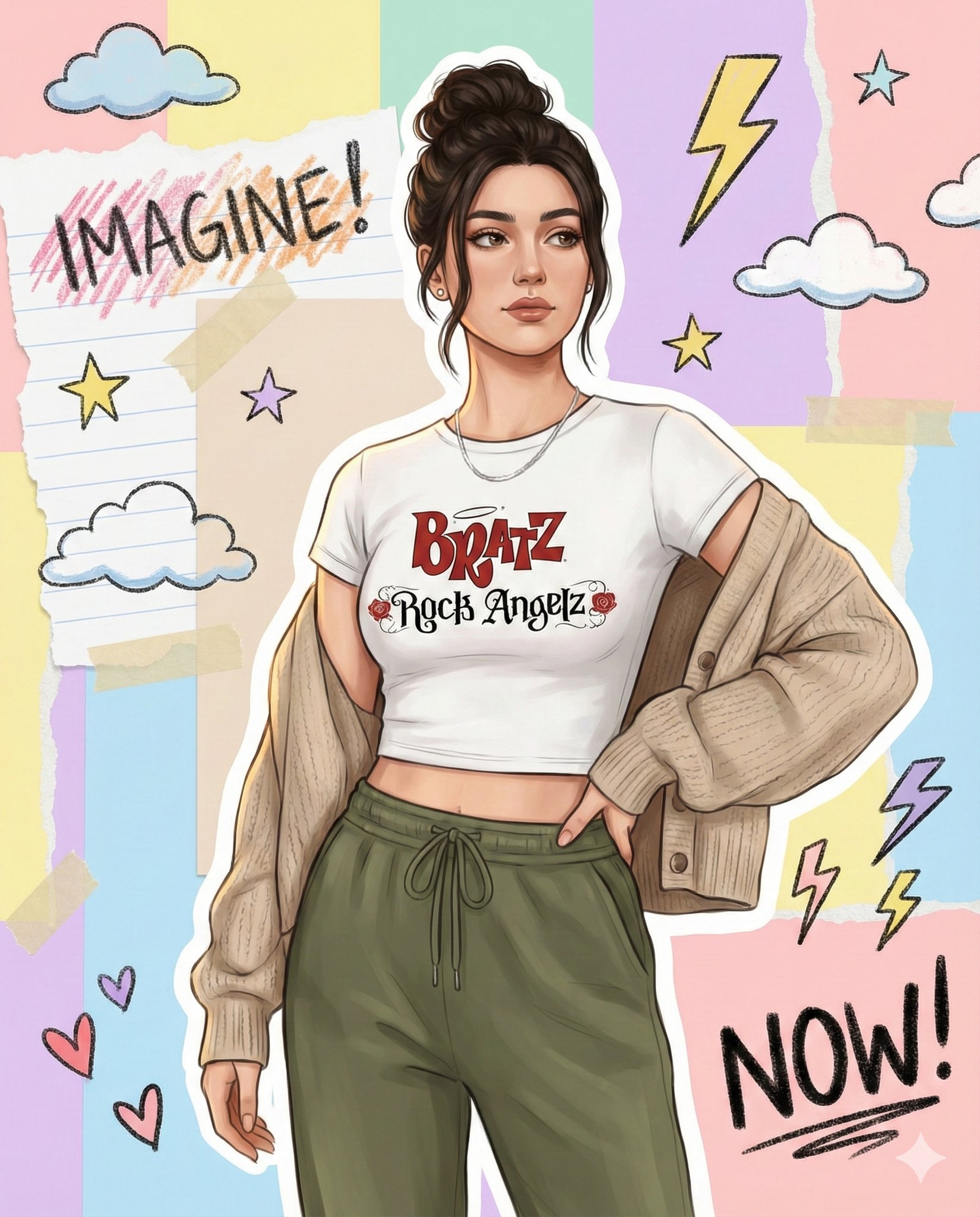 Artistic Digital Scrapbook Style Portrait