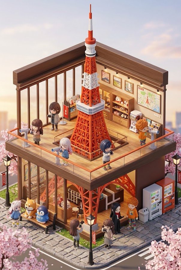 3D Q-Version Miniature Mt. Fuji Travel Design