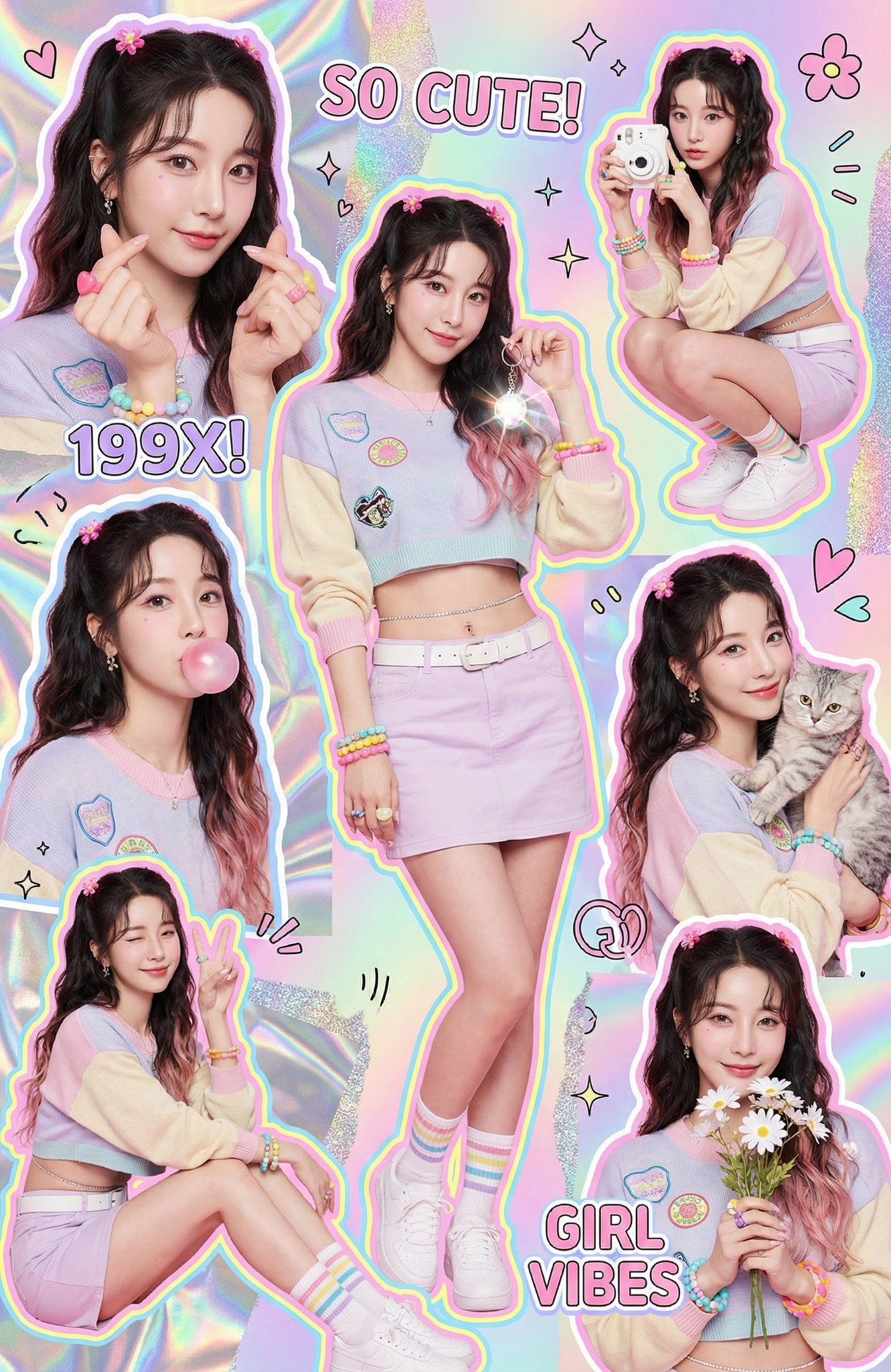 Colorful Y2K Scrapbook Poster Aesthetic
