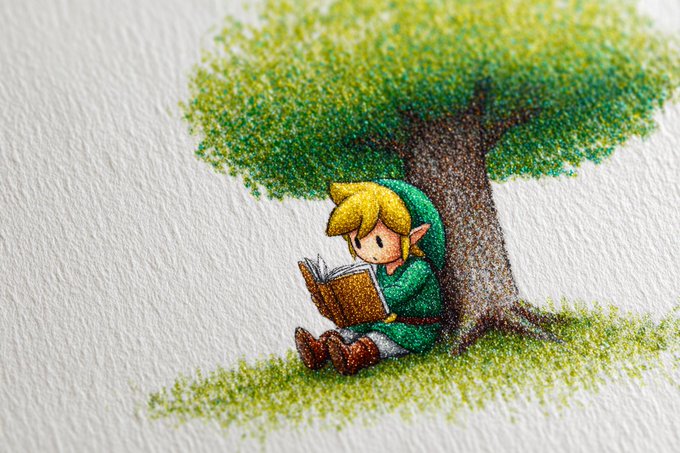 Character crayon drawing in children's book style - view 2