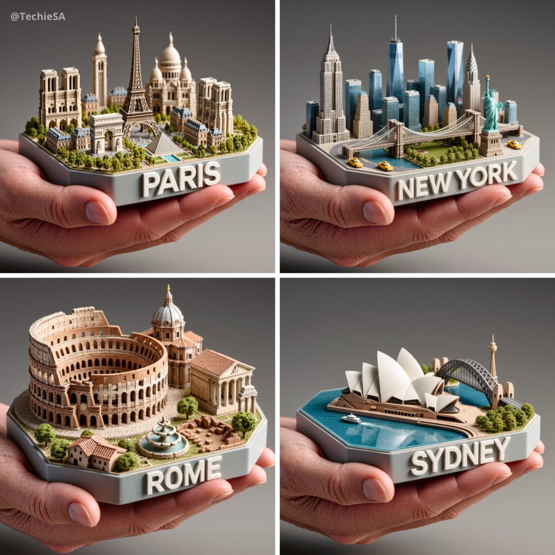 Hand Holding City 3D Collectible Diorama