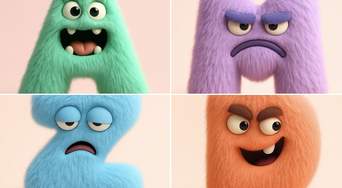 Fluffy Monster Letters A-Z