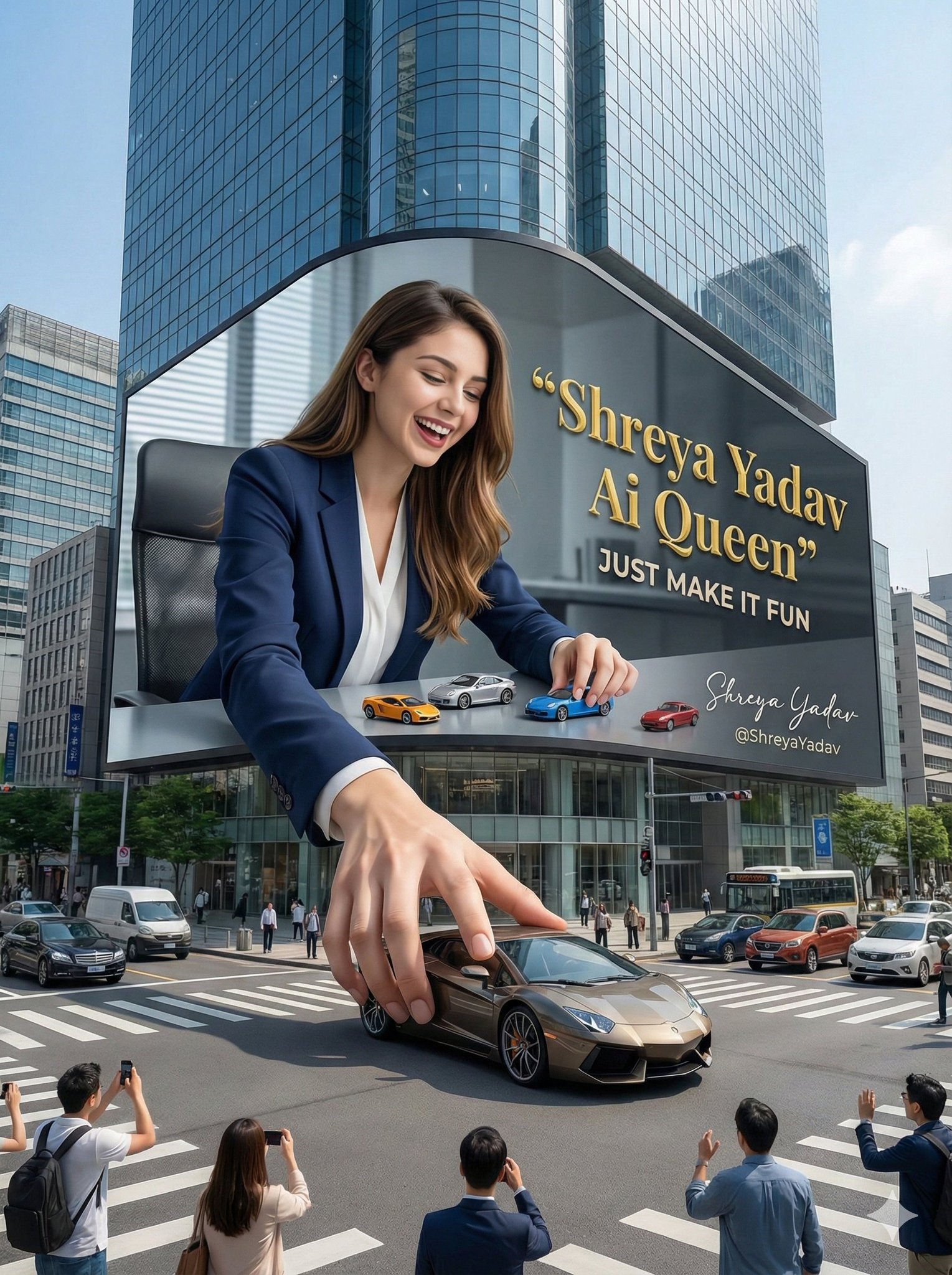 Giant Fashion 3D Anamorphic Billboard with Woman