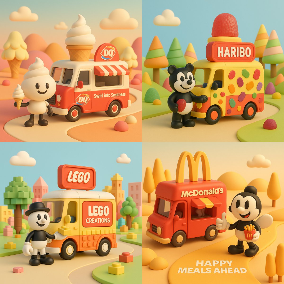 Retro Food Truck Branding Illustration
