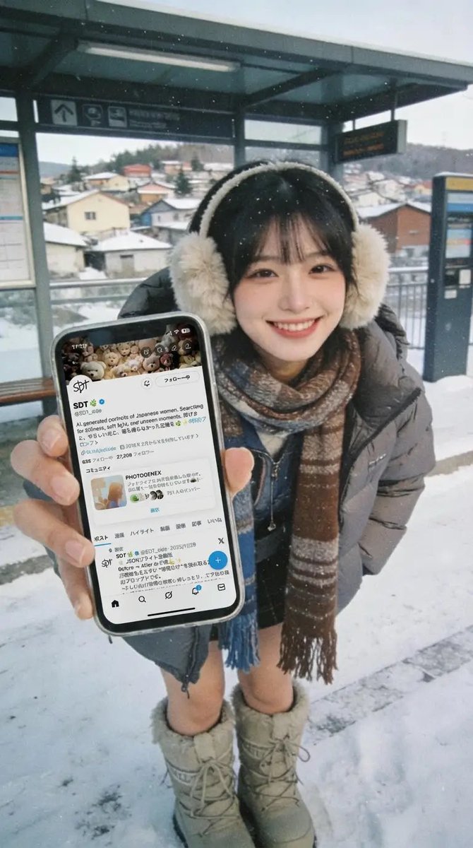 Girl Showing Phone Photos with Extreme Wide Angle
