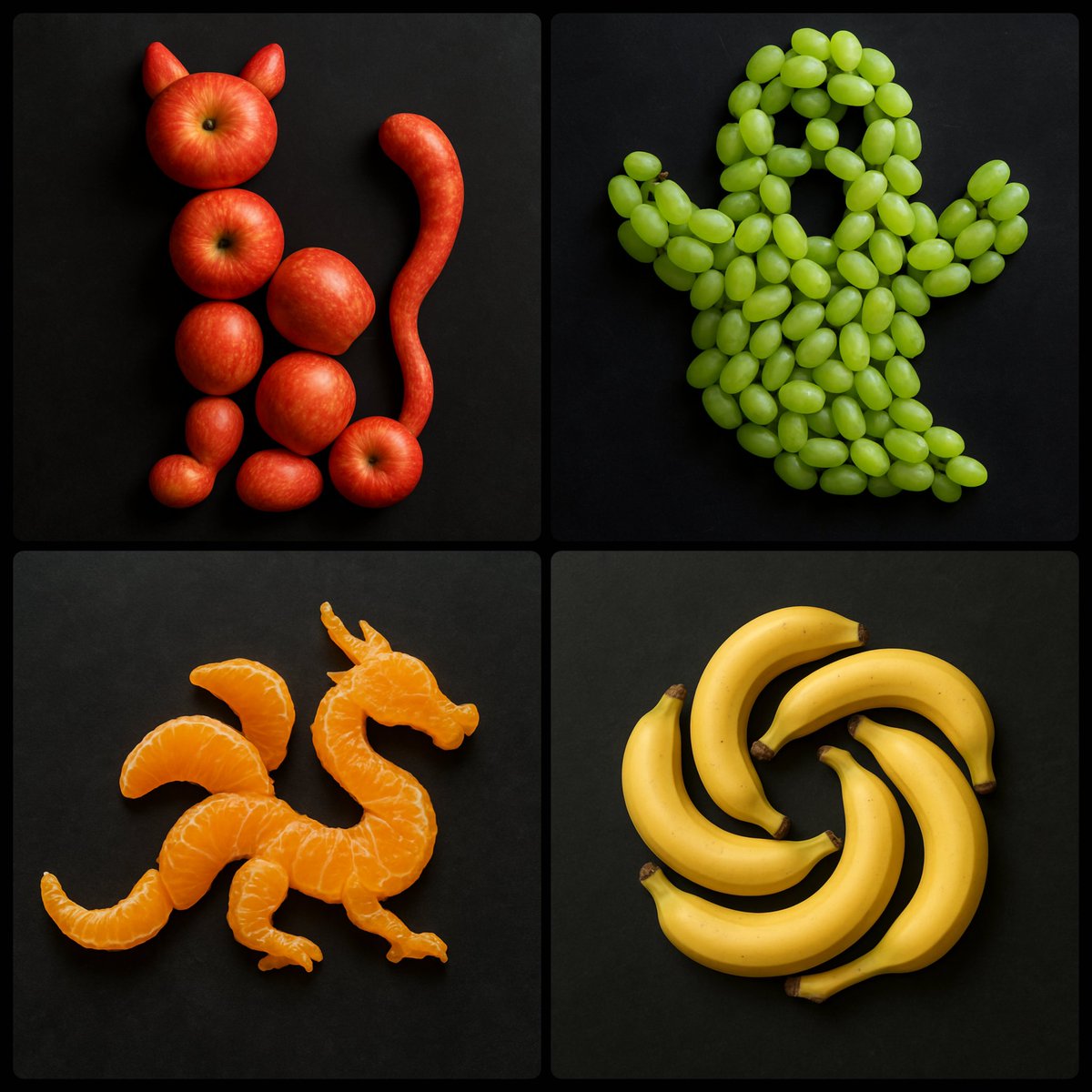 Fruit Shapes Forming Objects, Emojis and Logos