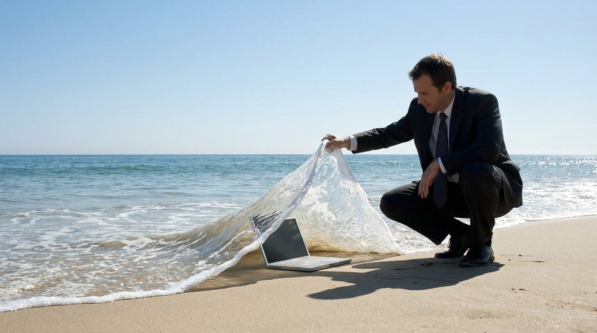 Lifting Wave Like Carpet on Beach