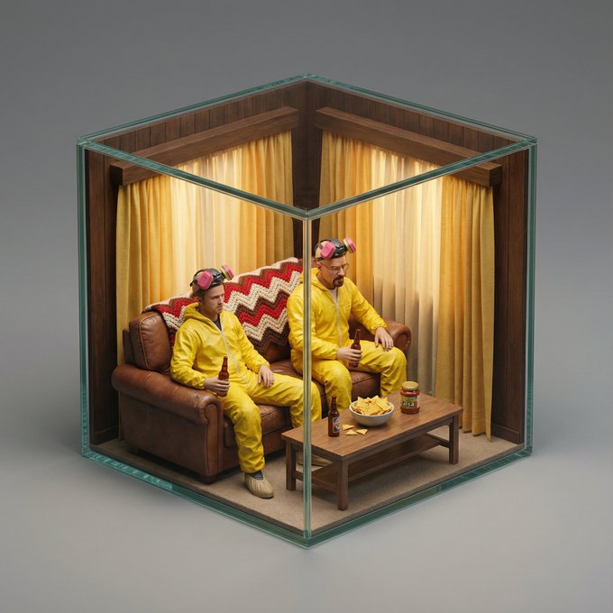 Hyper-Realistic Isometric Miniature Movie Diorama