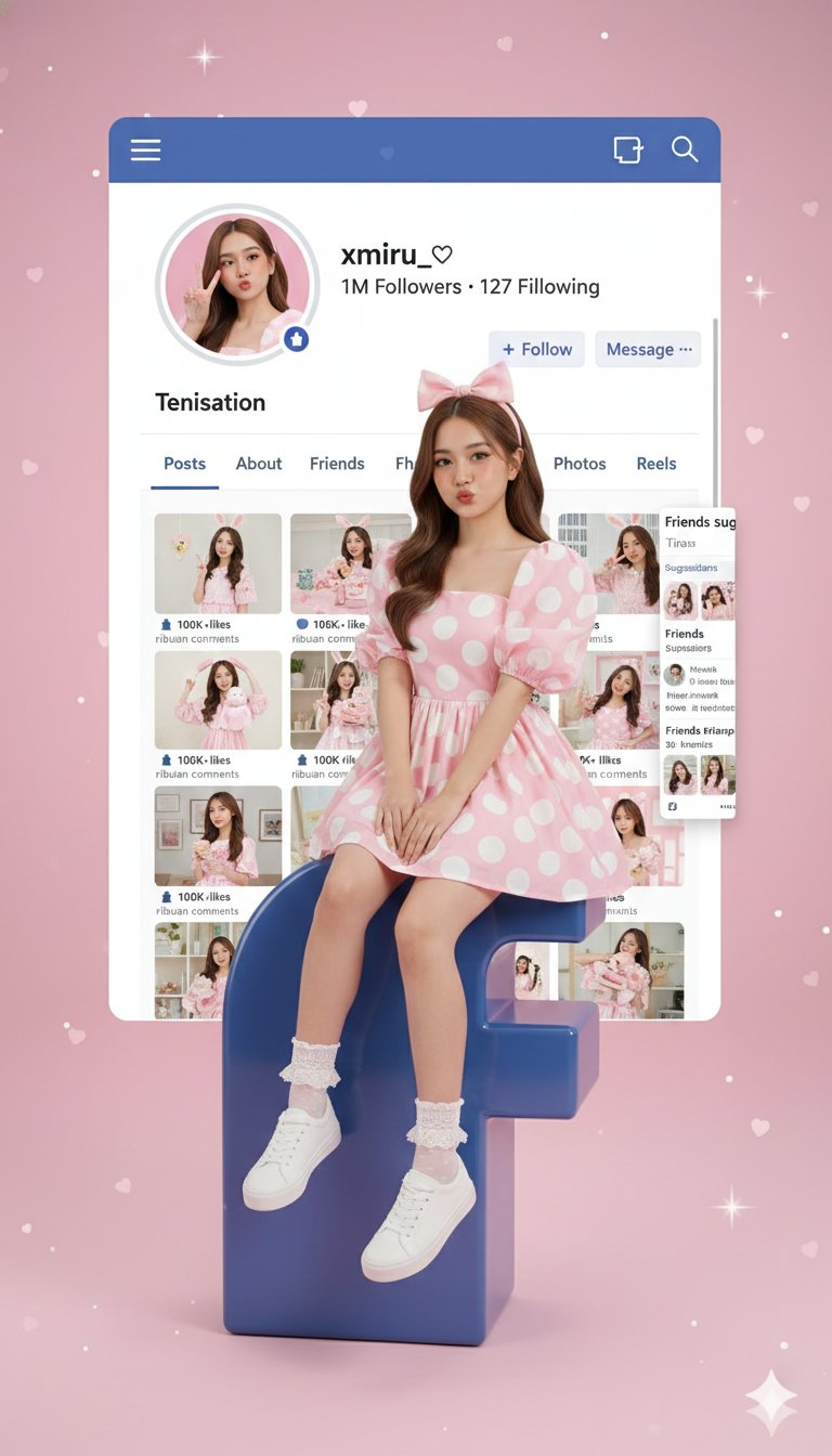 Facebook Baddie Adult Portrait on Logo