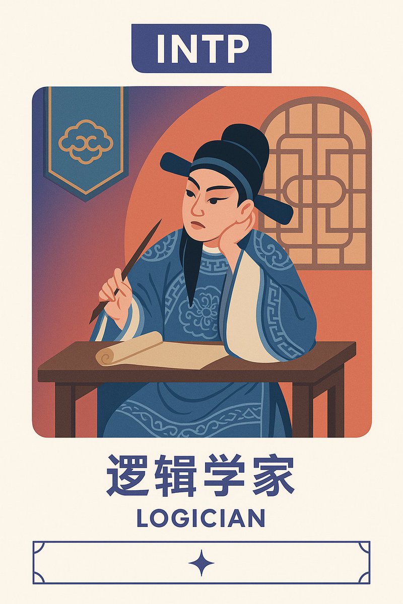 INTP MBTI Personality Card - Chinese Opera Scene
