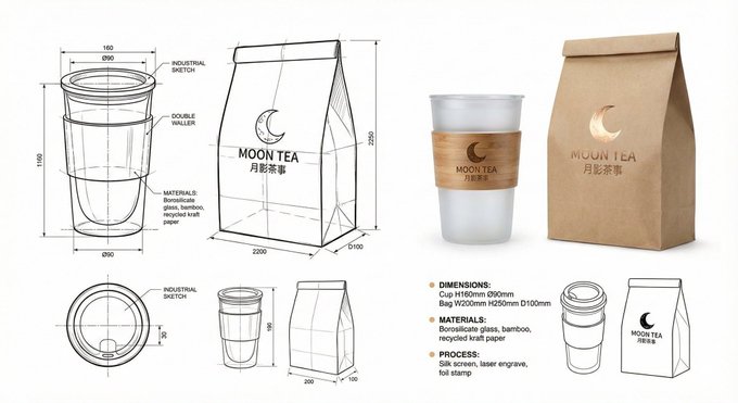 Clothing Brand Black Packaging Design