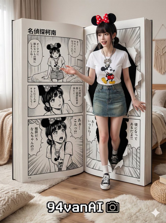 Comic Character Breaking Out of Panel Frame - view 1