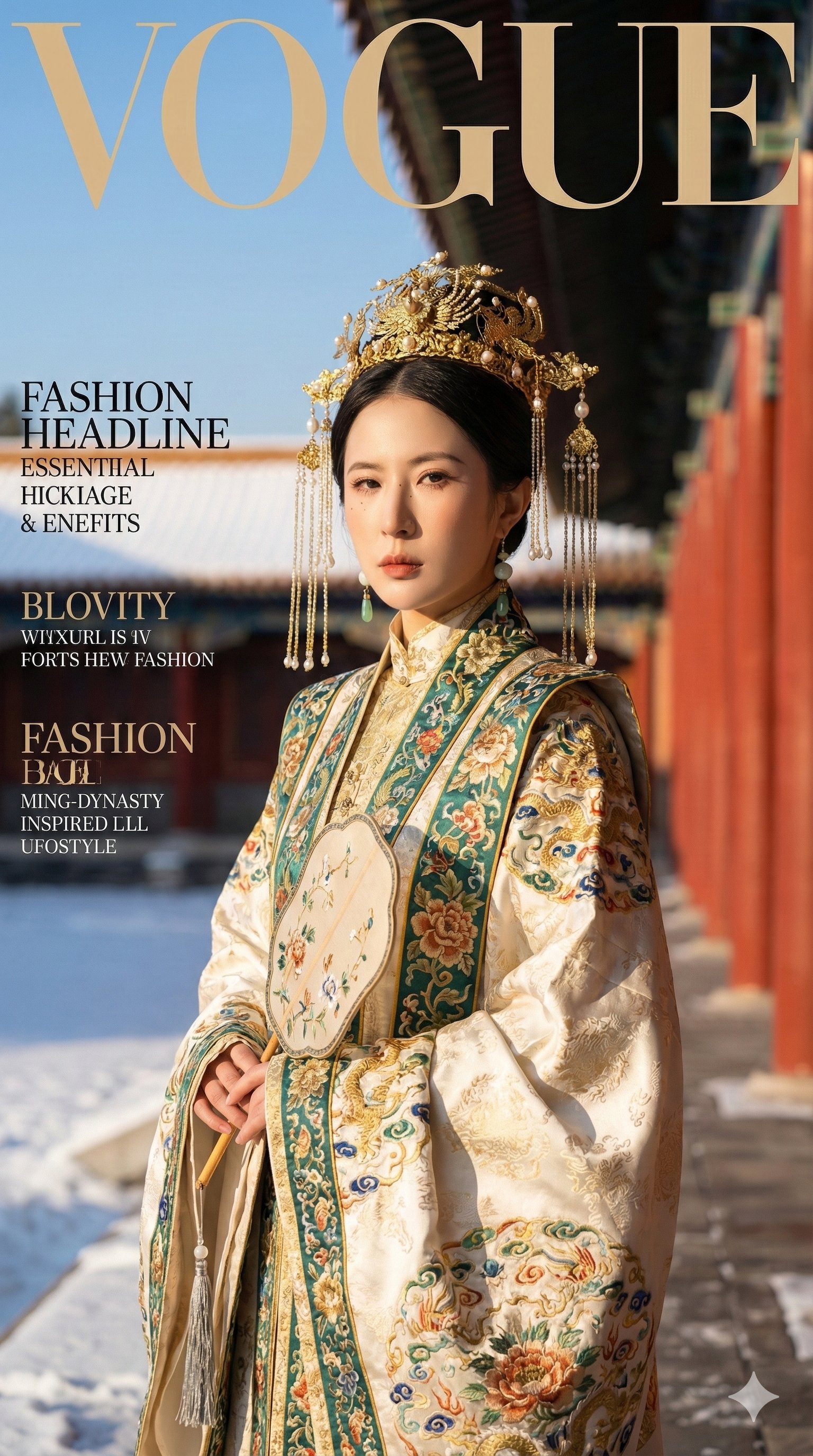 Forbidden City Hanfu Vogue Cover Portrait - view 2